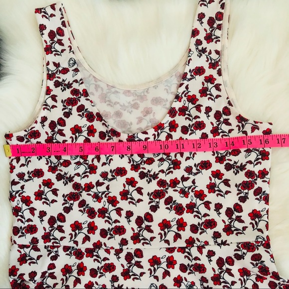 H&M Divided White Floral Pattern Sleeveless Skater Dress Size 12 - Picture 9 of 10